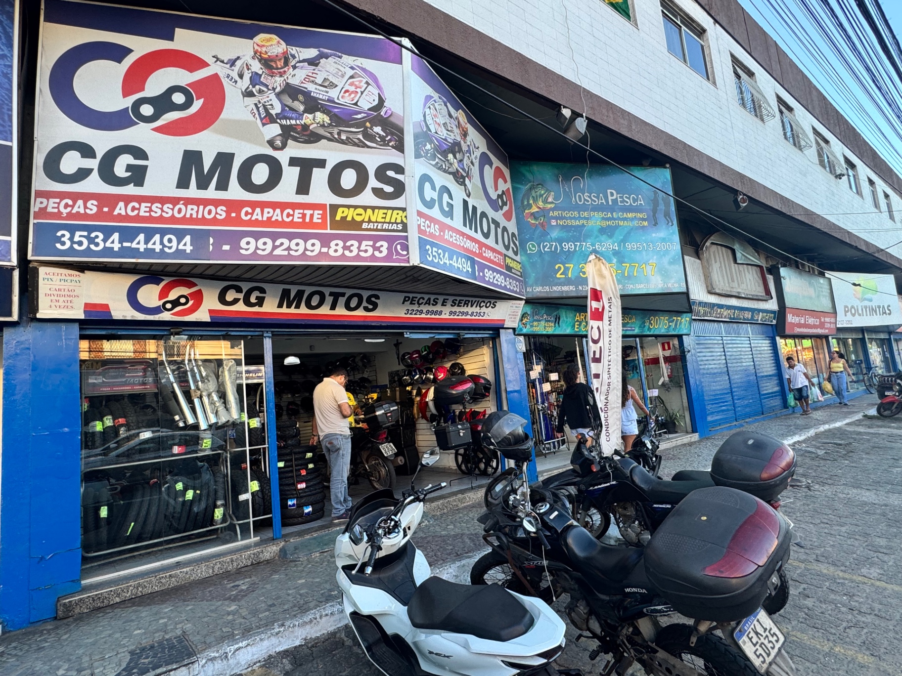 Fachada da CG Motos em Aribiri, Vila Velha